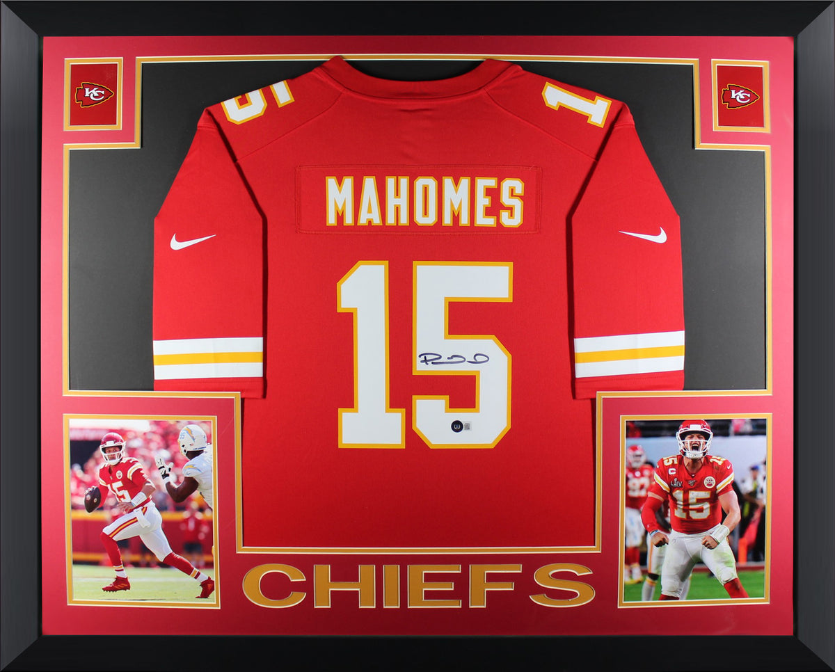 Patrick Mahomes Autographed Kansas City Chiefs Nike Game Football Signed Framed Jersey Beckett COA B-Powers Sports Memorabilia