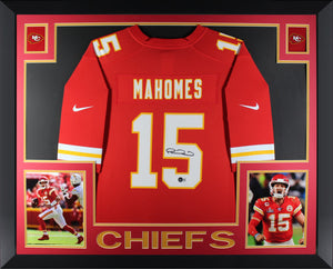 Patrick Mahomes Autographed Kansas City Chiefs Nike Game Football Signed Framed Jersey Beckett COA B-Powers Sports Memorabilia