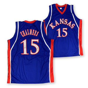 Mario Chalmers Autographed Kansas Signed Basketball Jersey 2008 NATIONAL CHAMPS JSA COA-Powers Sports Memorabilia