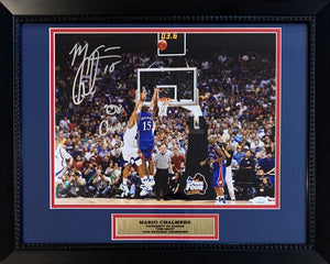 Mario Chalmers Autographed Kansas Jayhawks THE SHOT 2008 National Champions Signed Framed 11x14 Basketball Photo JSA COA-Powers Sports Memorabilia