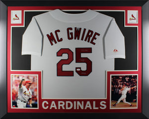 Mark McGwire Autographed St Louis Cardinals Signed Majestic Baseball Framed Jersey BIG MAC 583 HOME RUNS JSA COA-Powers Sports Memorabilia