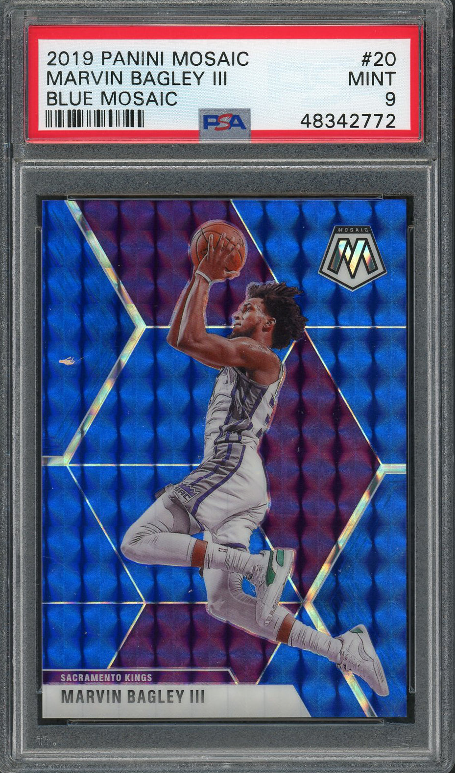 Marvin Bagley III 2019 Panini Blue Mosaic Prizm Basketball Card #20 Graded PSA 9 MINT 91/99-Powers Sports Memorabilia