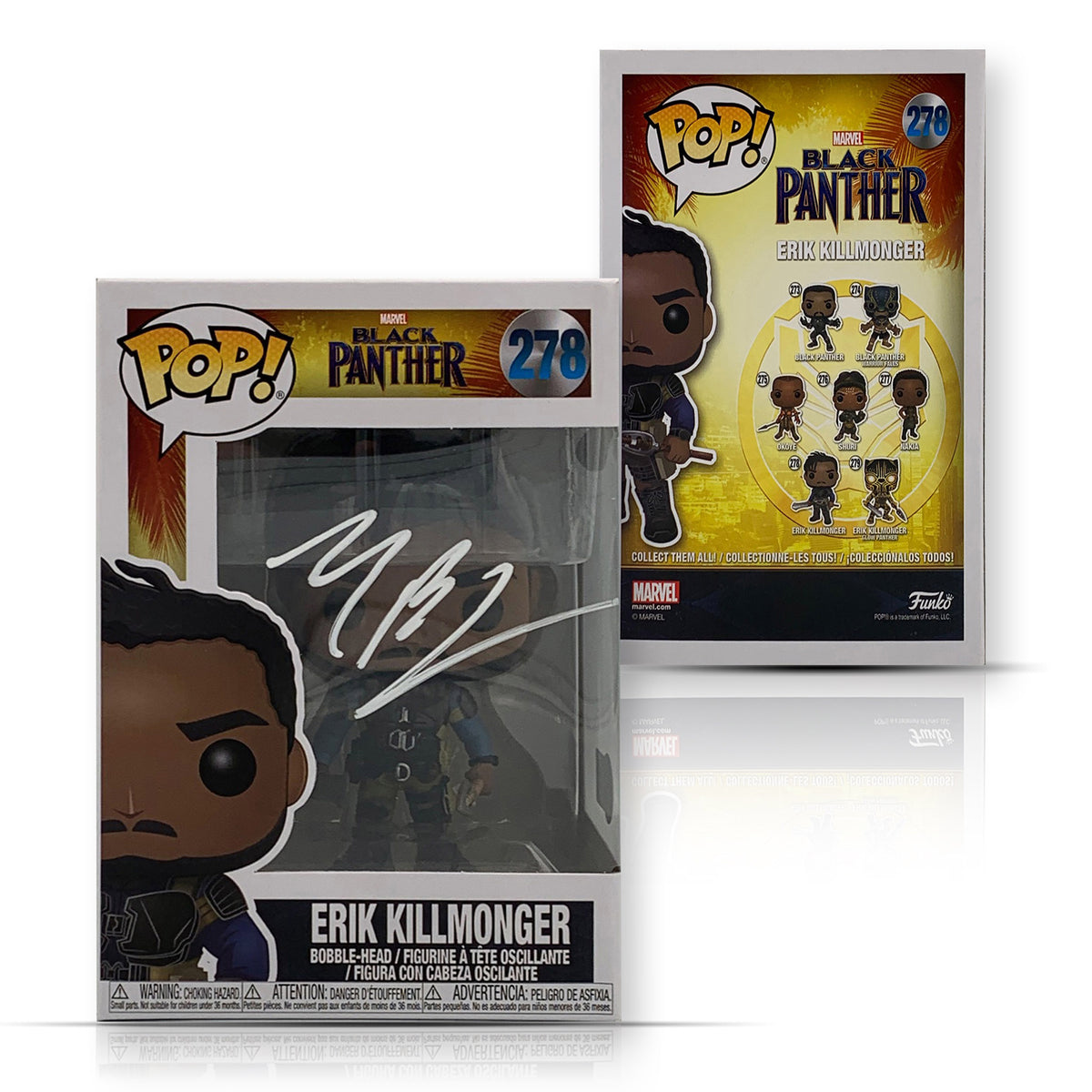 Michael B Jordan Autographed Erik Killmonger Black Panther Signed Funko Pop 278 Beckett COA-Powers Sports Memorabilia