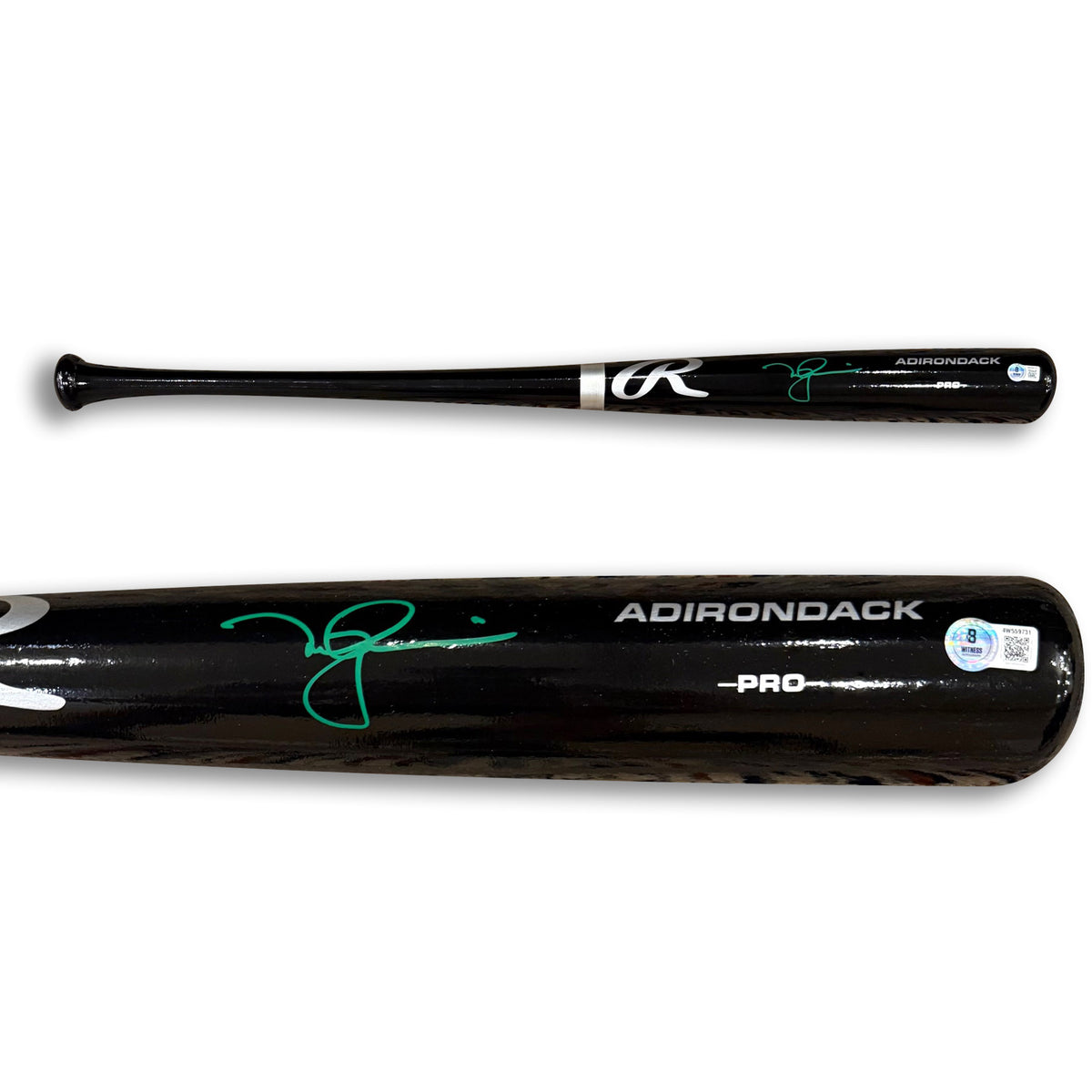 Mark McGwire Autographed MLB Signed Black 34 Inch Baseball Bat Beckett Witness Authenticated COA Green Auto-Powers Sports Memorabilia