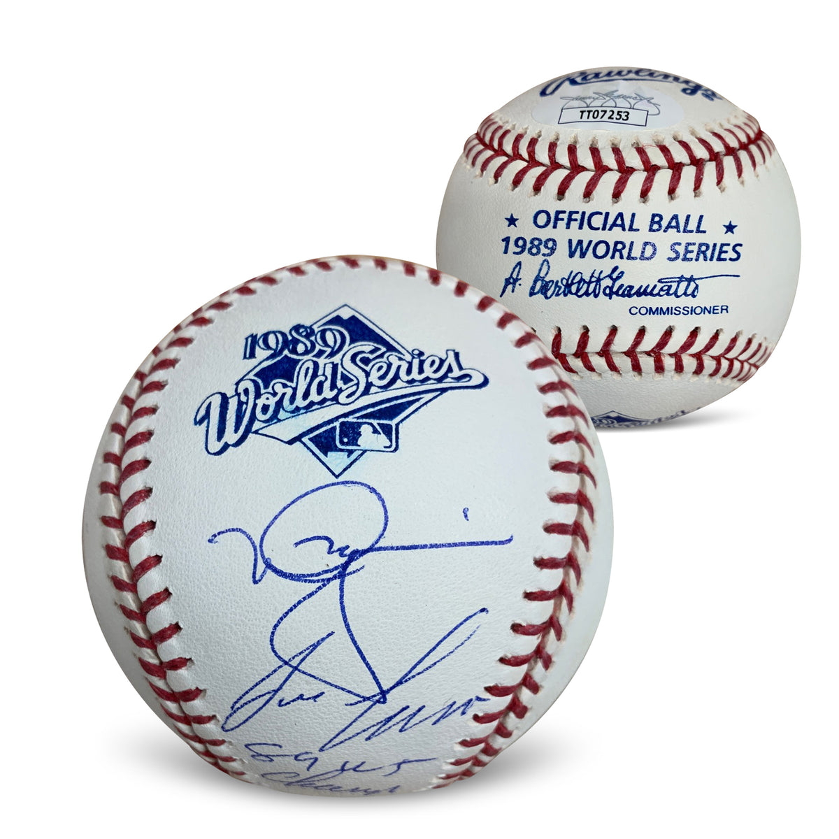 Mark McGwire and Jose Canesco Autographed 1989 World Series Signed Baseball JSA COA With UV Display Case-Powers Sports Memorabilia