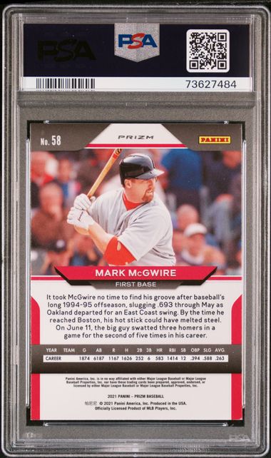 Mark McGwire 2021 Panini Prizm Red Baseball Signed Card #58 Auto PSA-Powers Sports Memorabilia