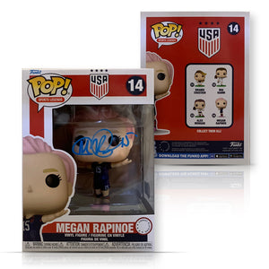 Megan Rapinoe Autographed USA Womens World Cup Signed Soccer Funko Pop #14 Beckett COA Blue-Powers Sports Memorabilia