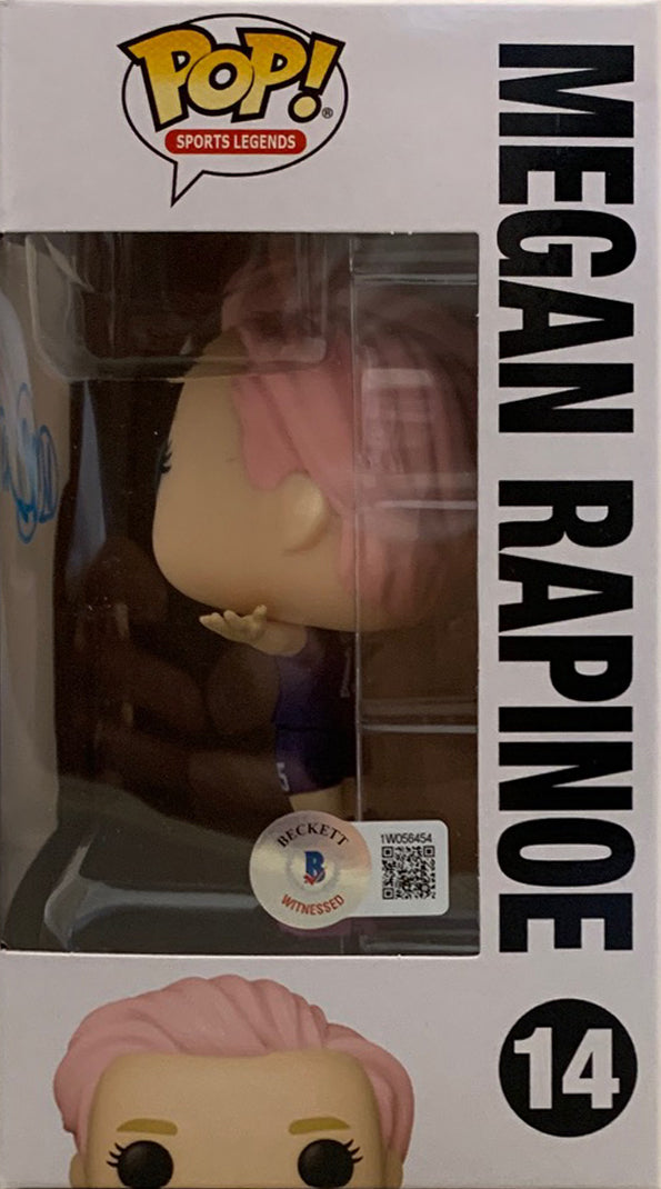 Megan Rapinoe Autographed USA Womens World Cup Signed Soccer Funko Pop #14 Beckett COA Blue-Powers Sports Memorabilia