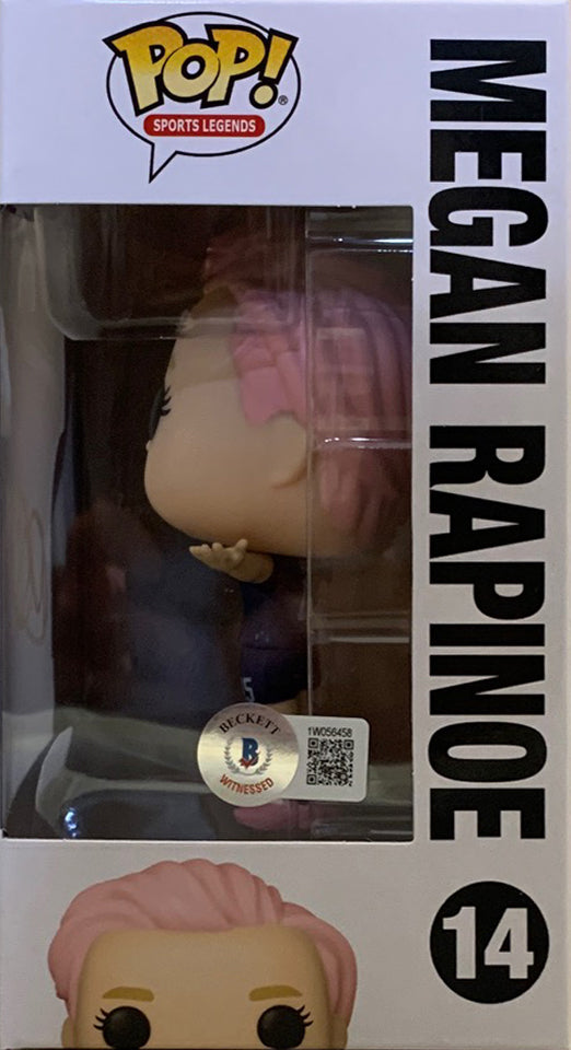 Megan Rapinoe Autographed USA Womens World Cup Signed Soccer Funko Pop #14 Beckett COA White-Powers Sports Memorabilia