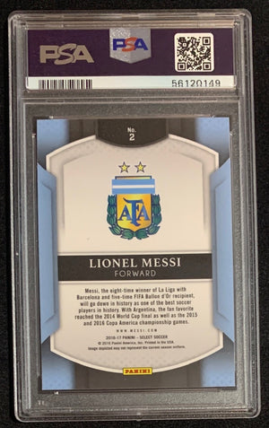 Lionel Messi 2016 Panini Select Soccer Card #2 Graded PSA 9-Powers Sports Memorabilia