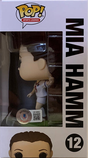 Mia Hamm Autographed USA Womens World Cup Signed Soccer Funko Pop #12 Beckett COA With Protector