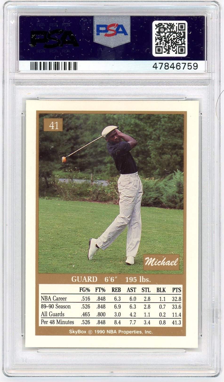 Michael Jordan 1990-91 Skybox Basketball Card #41 Graded PSA 9 MINT