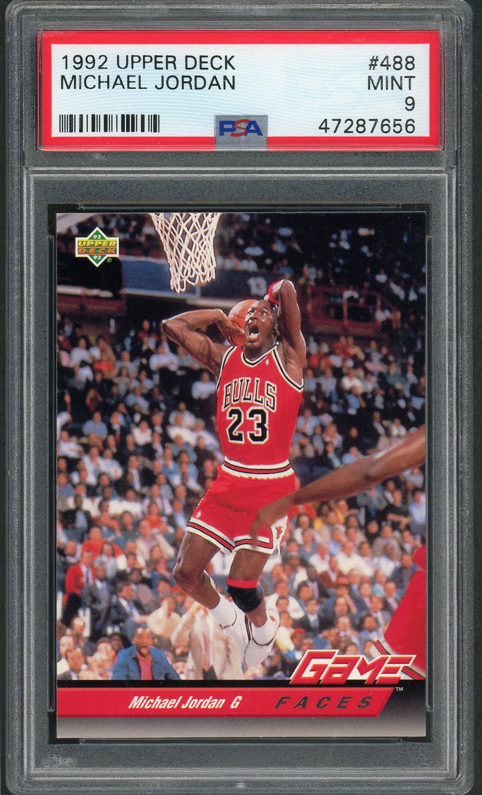 Michael Jordan 1992 Upper Deck Basketball Card #488 Graded PSA 9 MINT-Powers Sports Memorabilia
