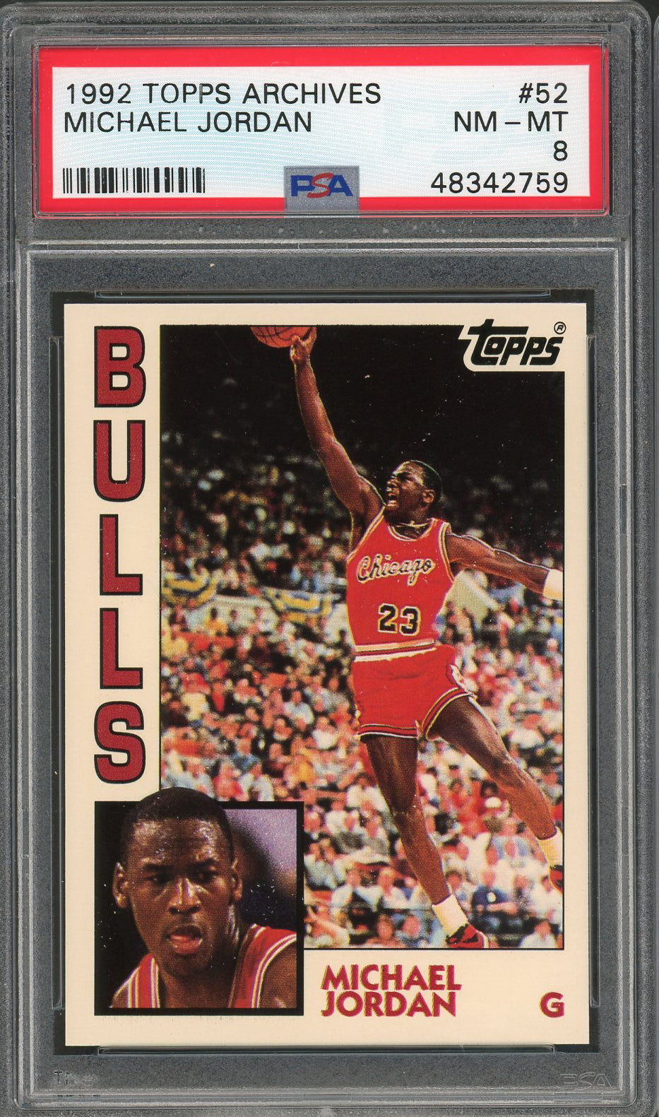 Michael Jordan 1992 Topps Archives Basketball Card #52 Graded PSA 8-Powers Sports Memorabilia