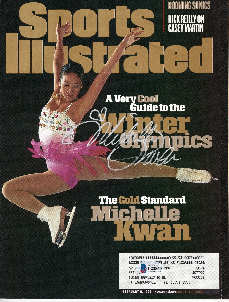 Michelle Kwan Autographed Winter Olympics Gold Medal Sports Illustrated 2/9/98 Beckett Authenticated-Powers Sports Memorabilia