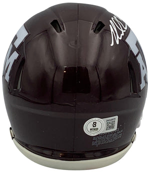 Mike Evans Autographed Texas A&M Aggies Signed Football Mini Helmet Beckett COA Maroon-Powers Sports Memorabilia