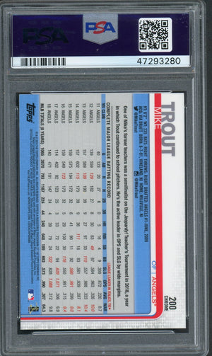 Mike Trout 2019 Topps Chrome Jumping Baseball Card #200 Graded PSA 10 GEM MINT-Powers Sports Memorabilia
