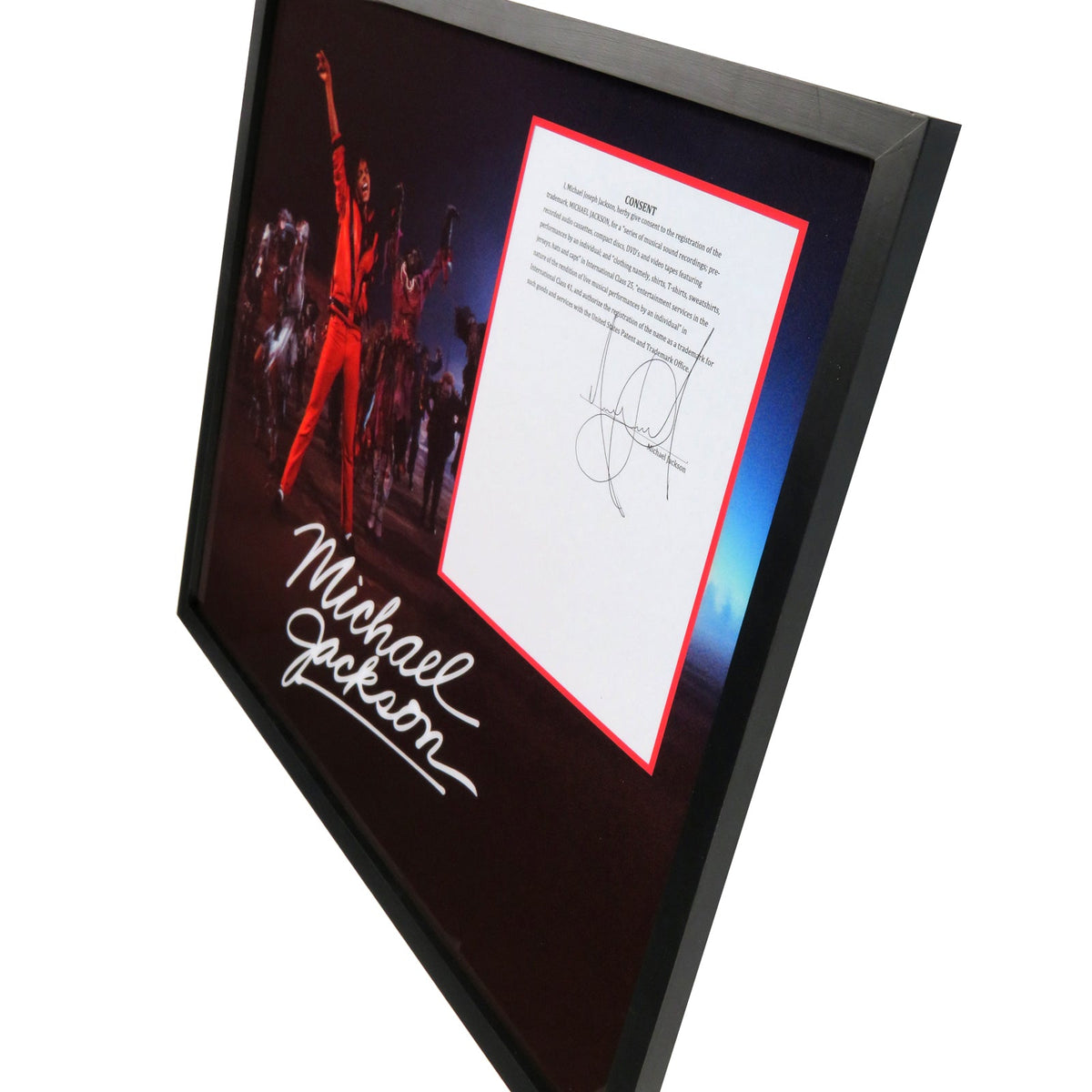 Autographed Michael Jackson Contract Music Display 20 by 24 Framed Piece - JSA, BAS-Powers Sports Memorabilia