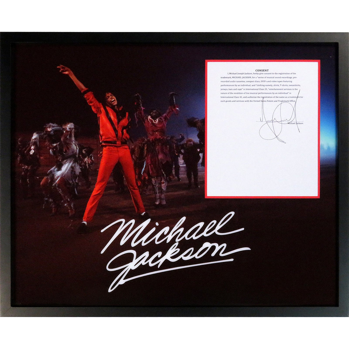 Autographed Michael Jackson Contract Music Display 20 by 24 Framed Piece - JSA, BAS-Powers Sports Memorabilia