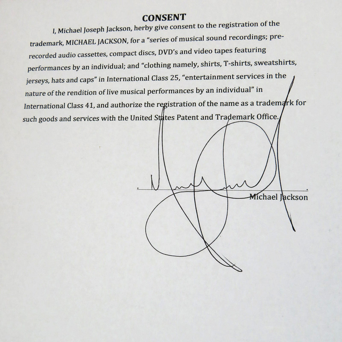 Autographed Michael Jackson Contract Music Display 20 by 24 Framed Piece - JSA, BAS-Powers Sports Memorabilia