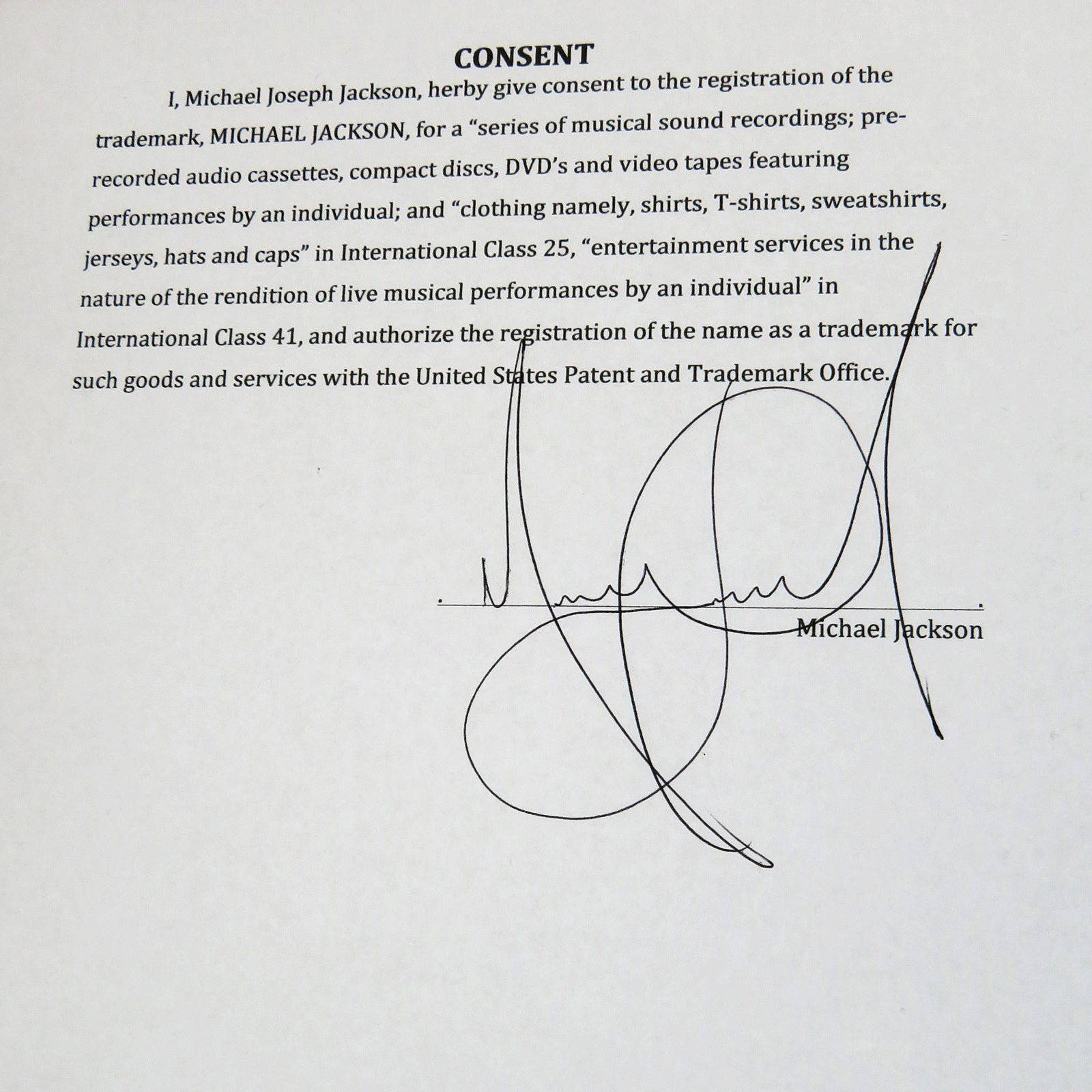Autographed Michael Jackson Contract Music Display 20 by 24 Framed Piece - JSA, BAS-Powers Sports Memorabilia