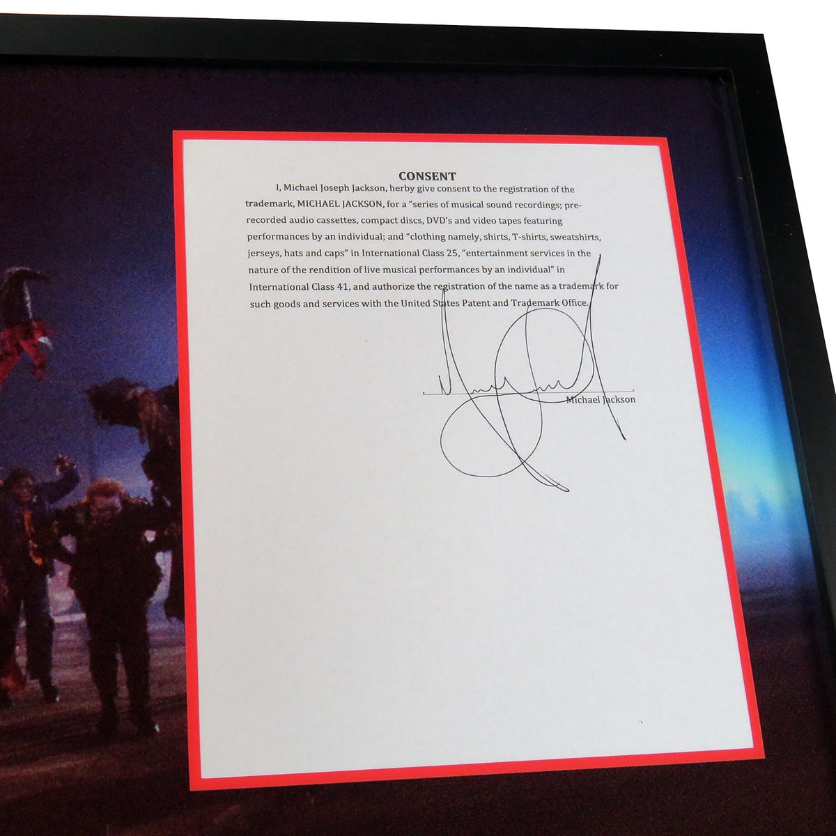 Autographed Michael Jackson Contract Music Display 20 by 24 Framed Piece - JSA, BAS-Powers Sports Memorabilia
