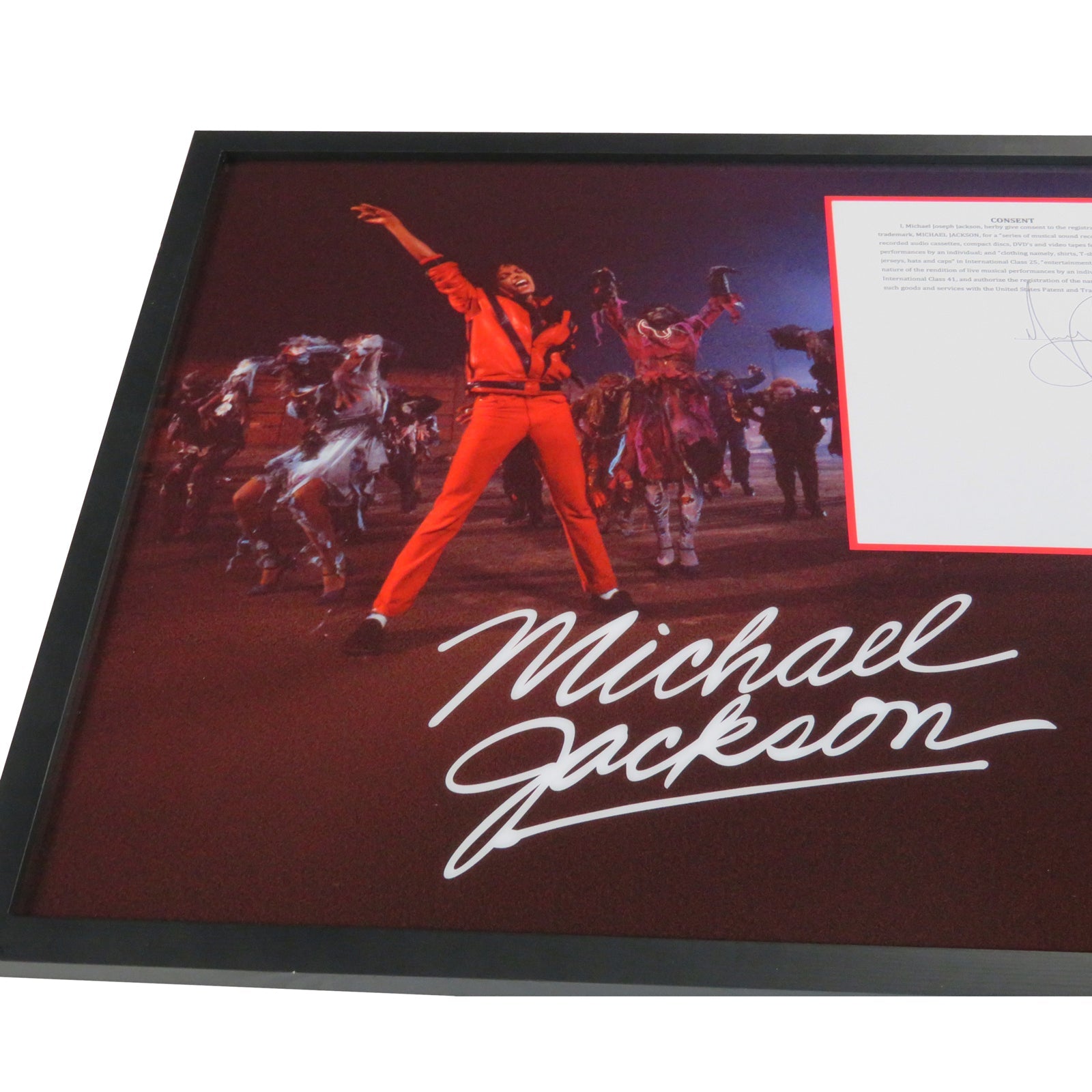 Autographed Michael Jackson Contract Music Display 20 by 24 Framed Piece - JSA, BAS-Powers Sports Memorabilia