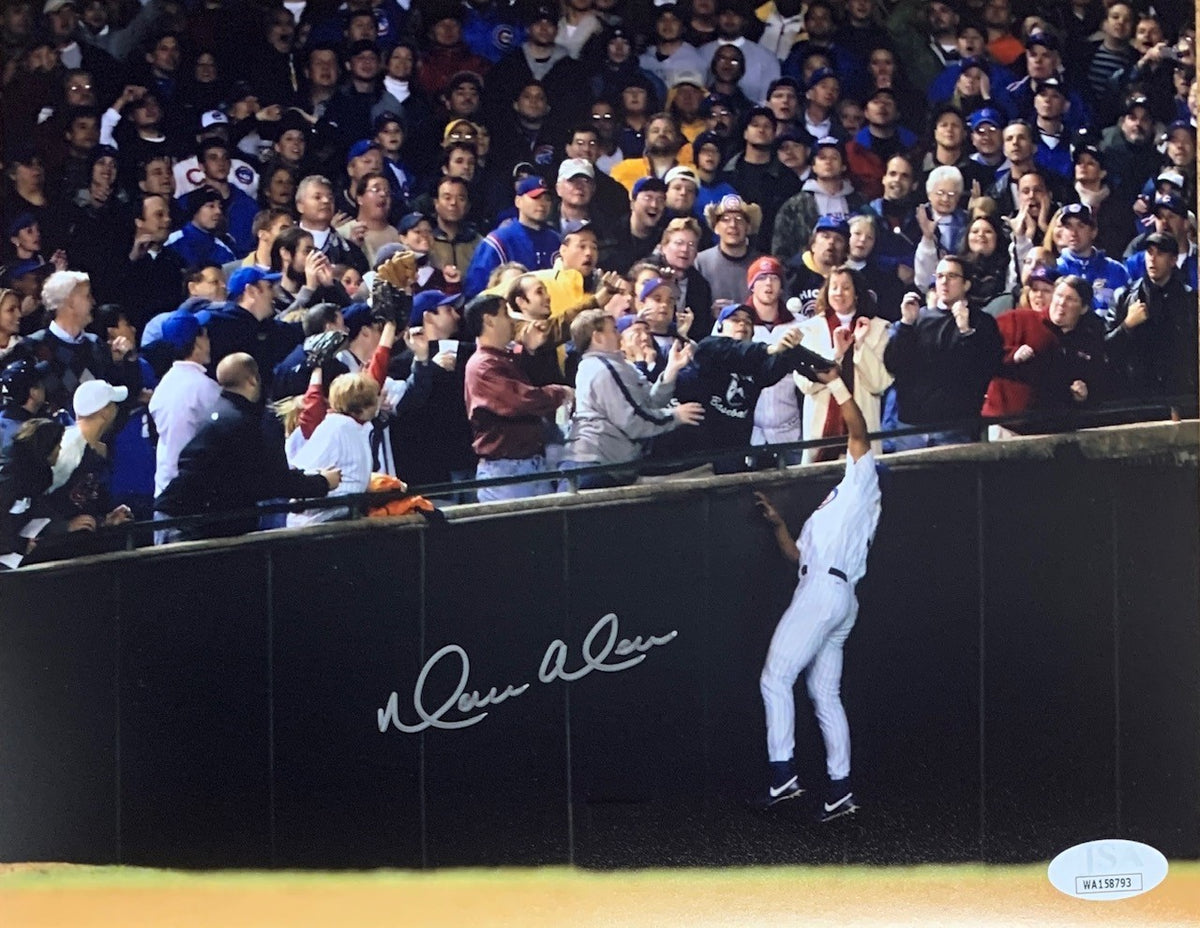 Moises Alou Autographed Chicago Cubs Steve Bartman Signed 8x10 Baseball Photo JSA COA-Powers Sports Memorabilia