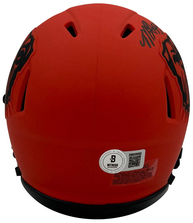 Myles Garrett Autographed Cleveland Browns Signed Football Rave Mini Helmet Beckett COA-Powers Sports Memorabilia