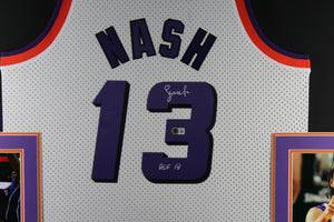 Steve Nash Autographed Phoenix Suns Mitchell & Ness Swingman Signed Basketball Framed Jersey Beckett COA White-Powers Sports Memorabilia