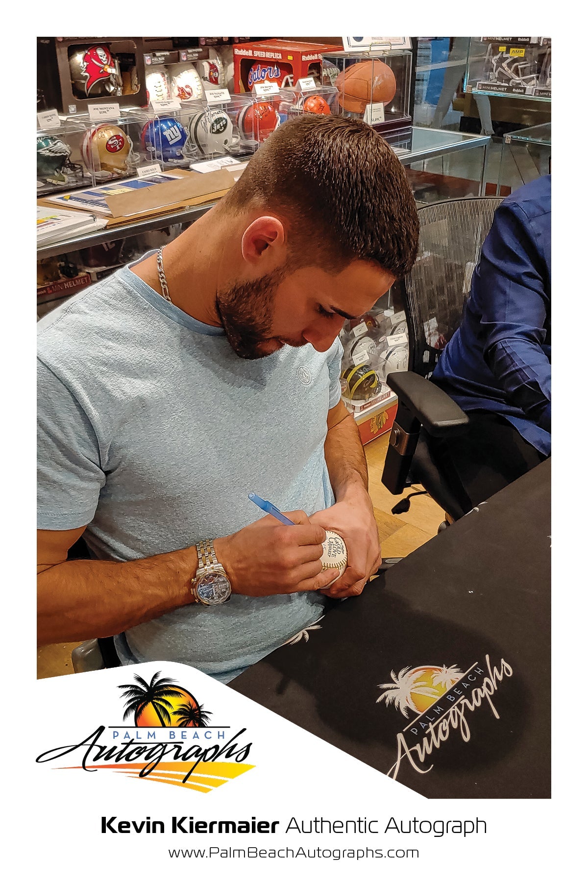 Autographed Kevin Kiermaier Official MLB Baseball Gold Glove Logo - JSA-Powers Sports Memorabilia