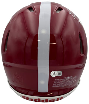 Nick Saban Autographed Alabama Crimson Tide Signed Football Full Size Authentic Helmet Beckett COA-Powers Sports Memorabilia