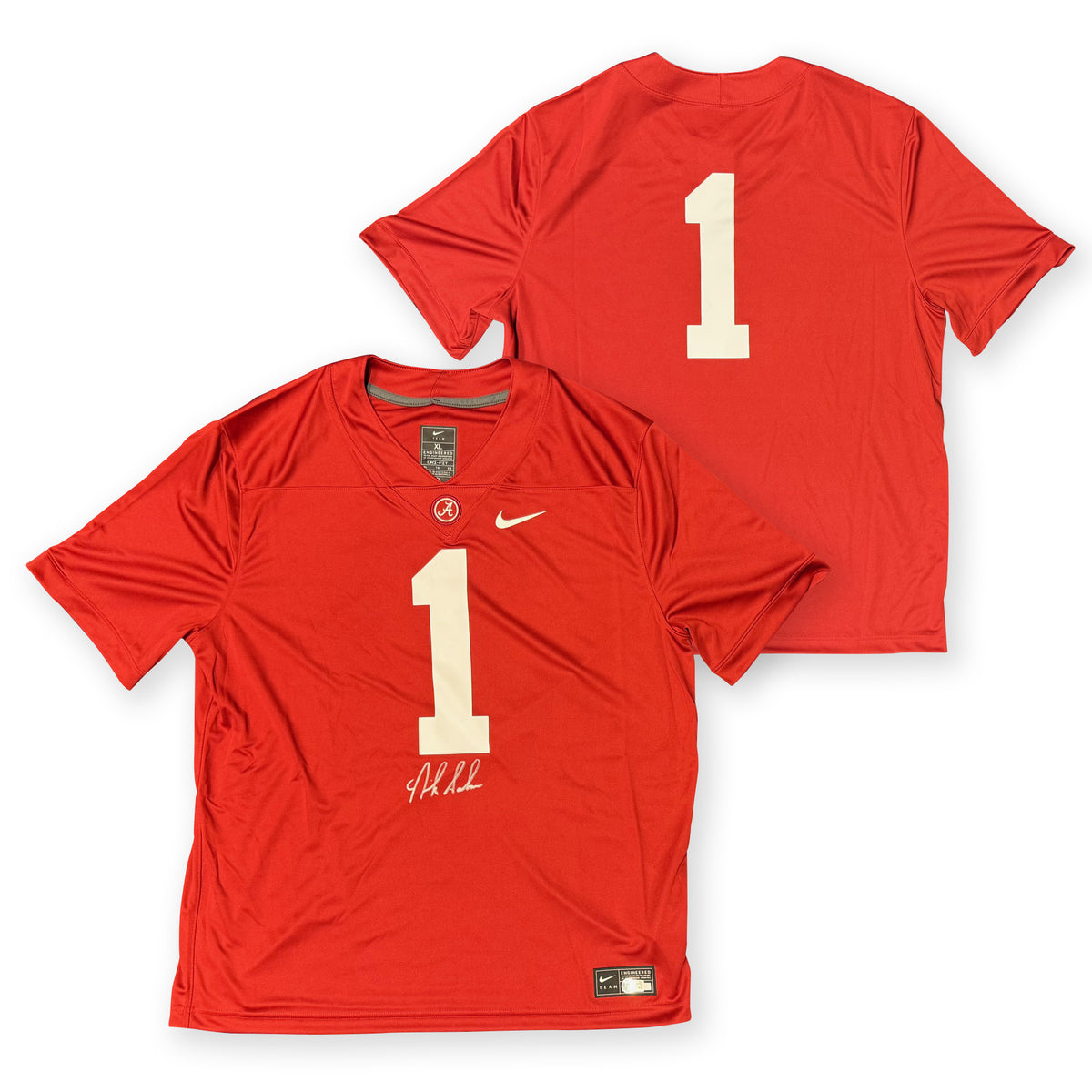 Nick Saban Autographed Alabama Crimson Tide Signed Nike Game Football Jersey Beckett Authenticated COA-Powers Sports Memorabilia