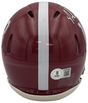 Nick Saban Autographed Alabama Crimson Tide Signed Football Mini Helmet Beckett COA