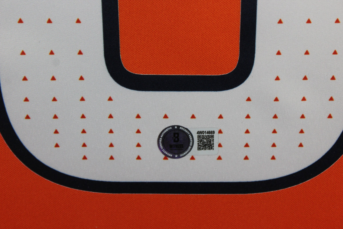 Bo Nix Autographed Denver Broncos Signed Nike Limited Orange Football Framed Jersey Beckett Authenticated COA-Powers Sports Memorabilia