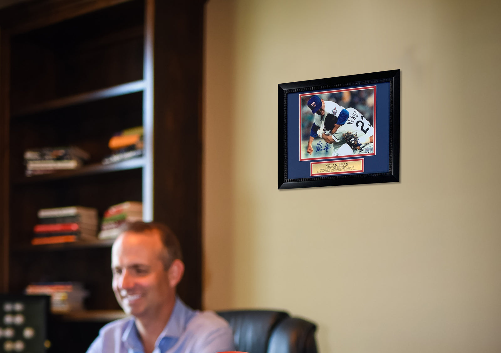 Nolan Ryan Autographed Framed Signed 8x10 Photo Fight Punch Robin Ventura TRISTAR AUTHENTIC COA