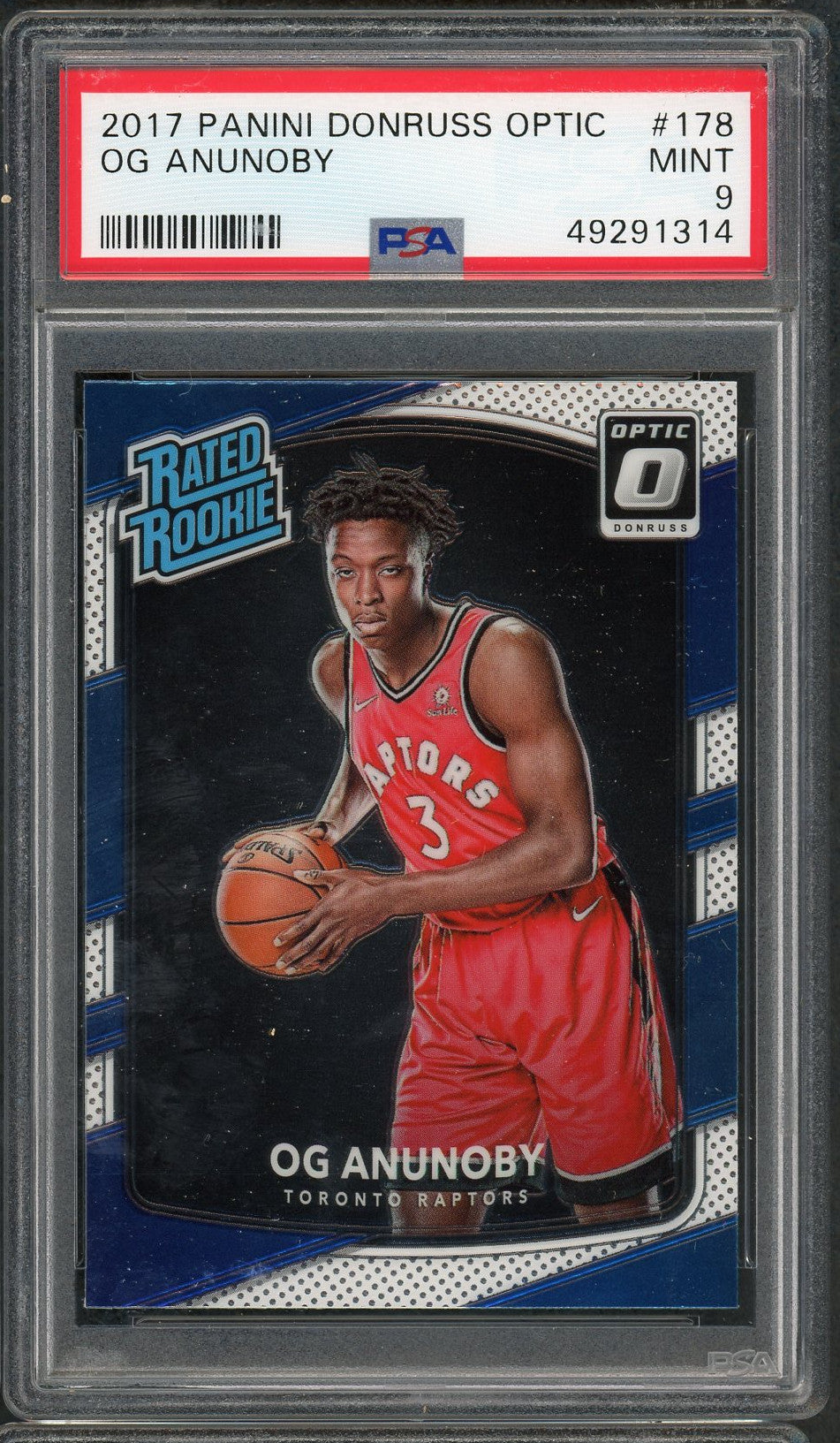 OG Anunoby 2017 Panini Donruss Optic Basketball Rookie Card RC #178 Graded PSA 9 MINT-Powers Sports Memorabilia