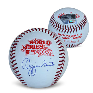 Ozzie Smith Autographed 1982 World Series Signed Baseball Fanatics Authentic COA With UV Display Case-Powers Sports Memorabilia