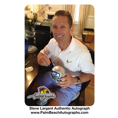 Autographed Steve Largent Seattle Seahawks (Throwback) Mini Helmet w/ "HOF 95" - JSA-Powers Sports Memorabilia