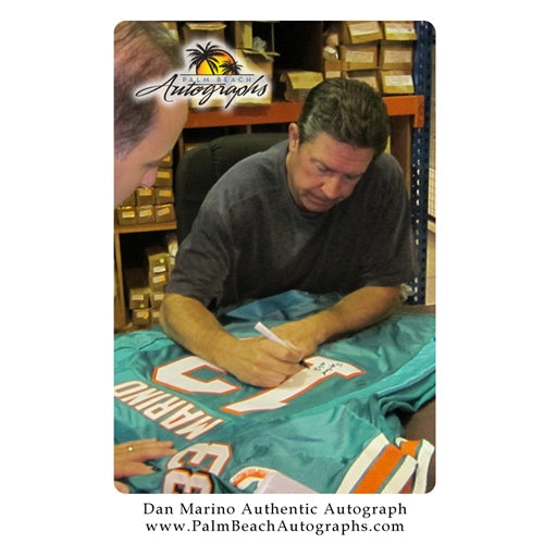 Autographed Dan Marino Miami Dolphins (Teal #13) Deluxe Framed Jersey - Marino Holo-Powers Sports Memorabilia