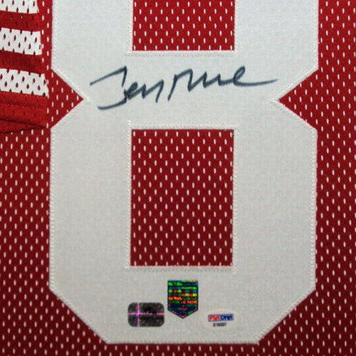 Autographed Jerry Rice San Francisco 49ers (Red #80) Deluxe Framed Jersey - PSA/DNA-Powers Sports Memorabilia