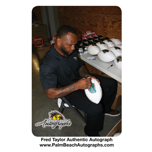 Autographed Fred Taylor Florida Gators Logo Football-Powers Sports Memorabilia