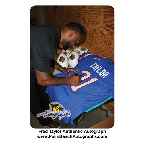 Autographed Fred Taylor Florida Gators (Blue #21) Custom Jersey-Powers Sports Memorabilia