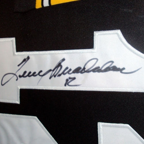 Autographed Terry Bradshaw Pittsburgh (Black #12) Deluxe Framed Jersey-Powers Sports Memorabilia