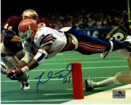Autographed Fred Taylor Florida Gators (Sugar Bowl vs FSU) 8x10 Photo-Powers Sports Memorabilia