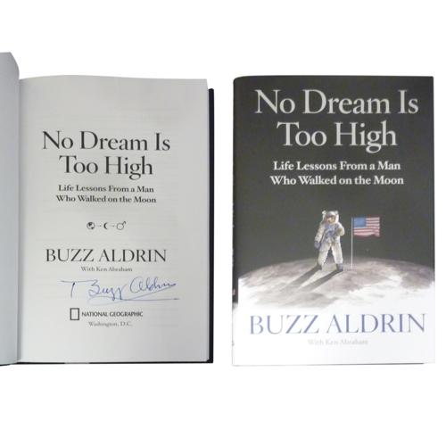 Autographed Buzz Aldrin NASA "No Dream Is Too High" Book - JSA-Powers Sports Memorabilia