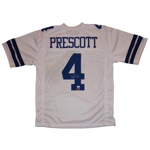Autographed Dak Prescott Dallas Cowboys (White #4) Custom Jersey - JSA-Powers Sports Memorabilia