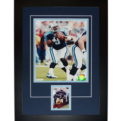 Autographed Steve McNair Rookie Card Deluxe Framed with Tennessee Titans 8x10 Photo-Powers Sports Memorabilia