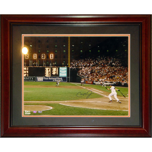 Autographed Cal Ripken Jr. Baltimore Orioles (2131 Game) Deluxe Framed 16x20 Photo - Iron Man Holo-Powers Sports Memorabilia