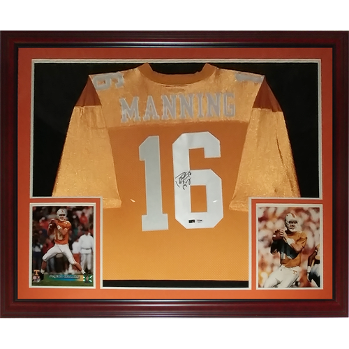 Autographed Peyton Manning Tennessee Vols (Orange #16) Deluxe Framed Jersey - Fanatics-Powers Sports Memorabilia